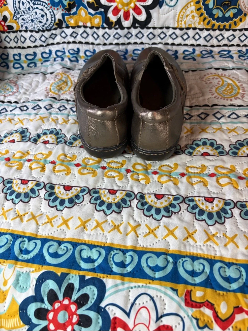 Clarks Women's Metallic Pewter Slip-On Loafers